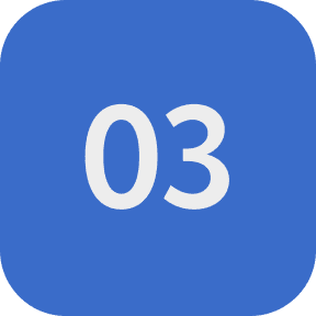 White 03 on blue rounded square