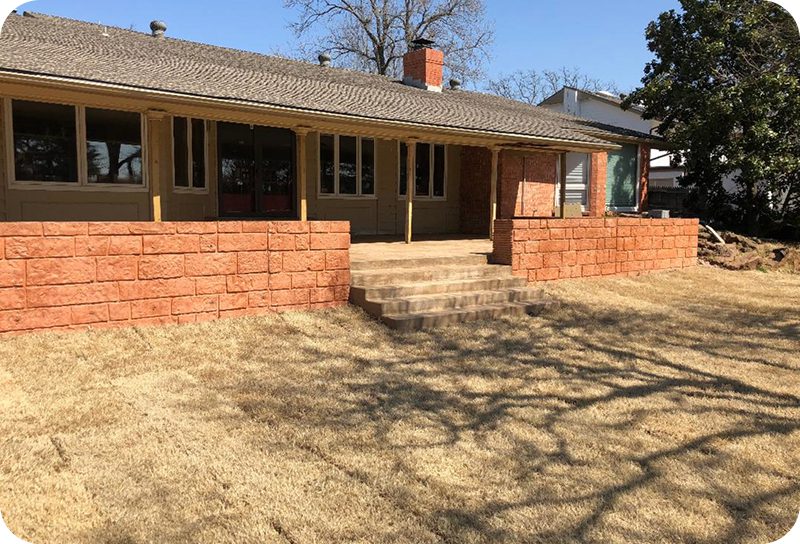 Brick house with large front yard