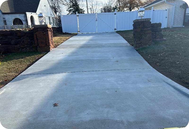 Residential driveway and closed gate